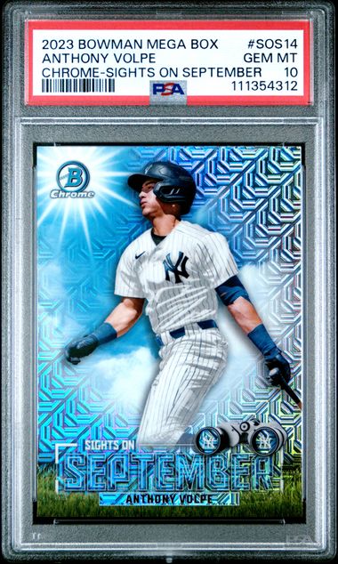 Anthony Volpe 2023 Bowman Mega Box Chrome Sights On September Rookie PSA 10