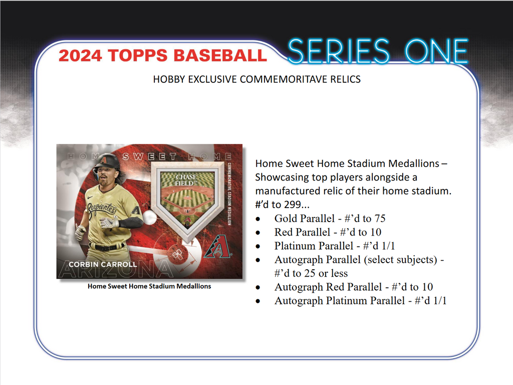 2024 Topps Series 1 Baseball Hobby 12 Box Case