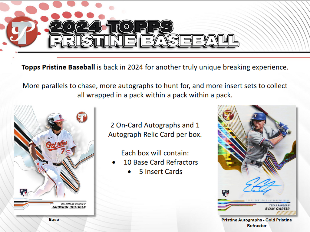 2024 Topps Pristine Baseball Hobby 8 Box Case