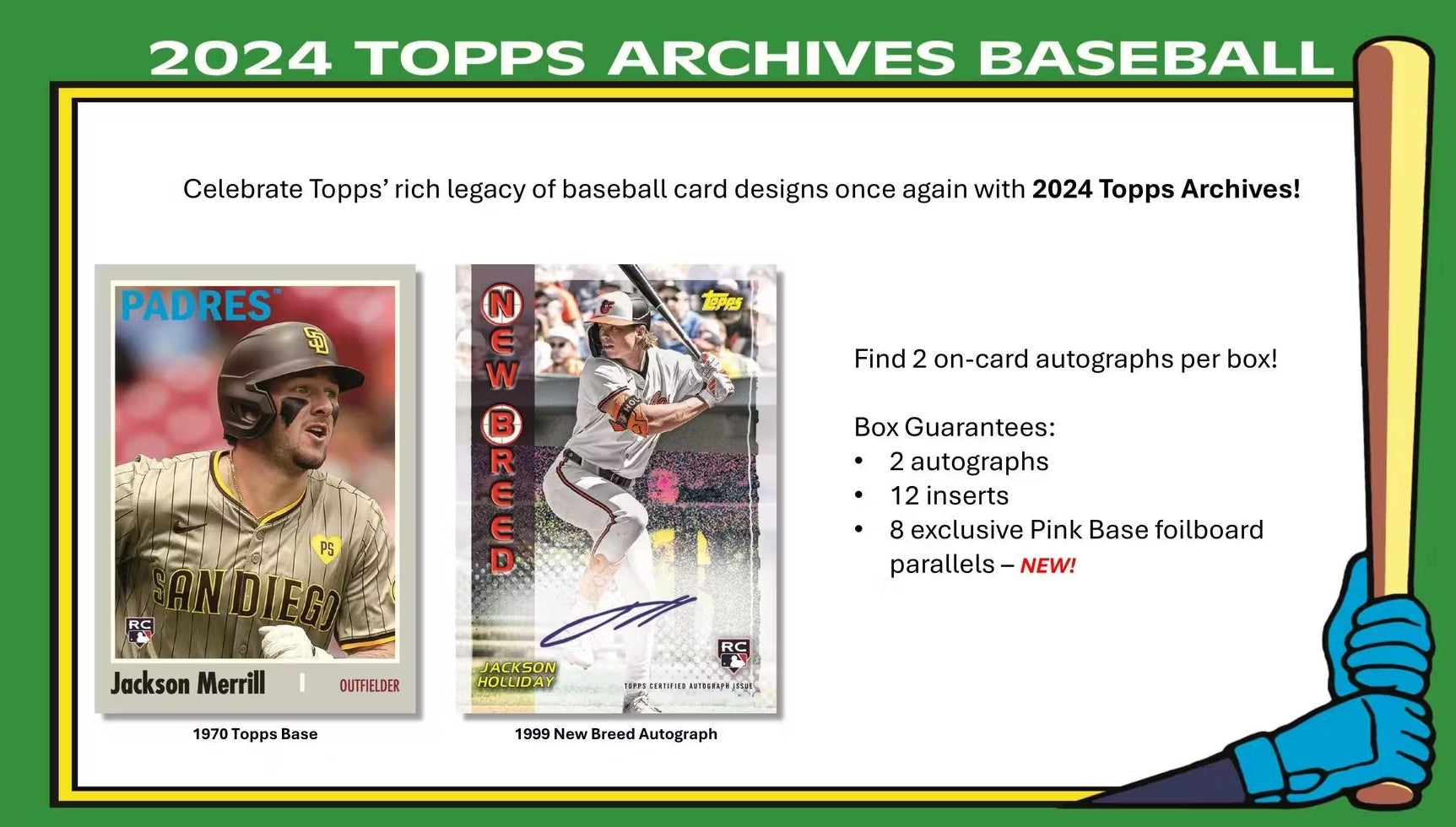 2024 Topps Archives Baseball Blaster Box 40 Box Case